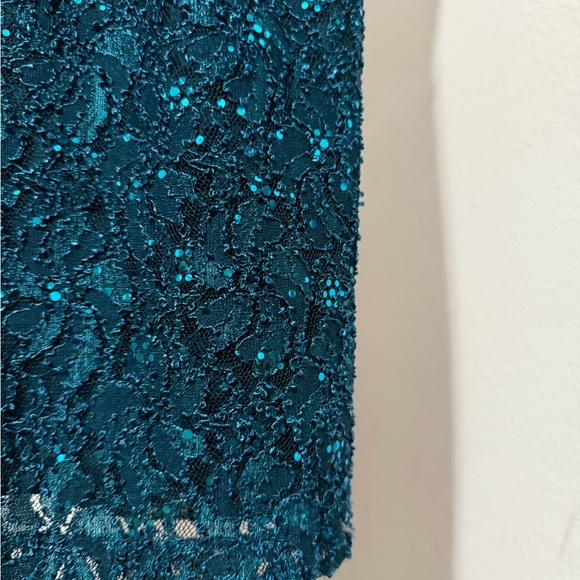 Enfocus Studio Teal Sequin Lace Midi Dress - Picture 4 of 6